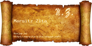 Mersitz Zita névjegykártya