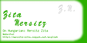 zita mersitz business card